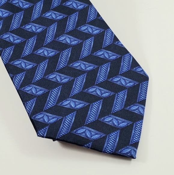 Lanvin Paris Other - Vintage Silk Lanvin Neck Tie Geo Navy